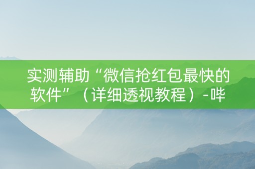 实测辅助“微信抢红包最快的软件”（详细透视教程）-哔哩哔哩