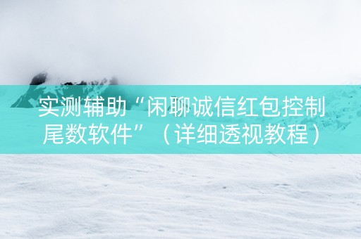 实测辅助“闲聊诚信红包控制尾数软件”（详细透视教程）-哔哩哔哩