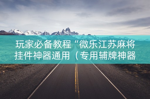 玩家必备教程“微乐江苏麻将挂件神器通用（专用辅牌神器免安装）