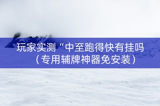 玩家实测“中至跑得快有挂吗（专用辅牌神器免安装）