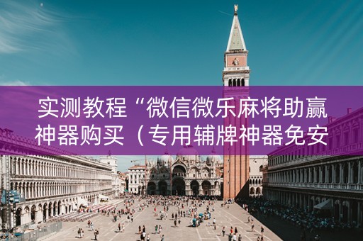 实测教程“微信微乐麻将助赢神器购买（专用辅牌神器免安装）