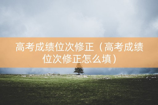 高考成绩位次修正（高考成绩位次修正怎么填）