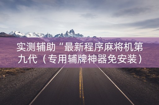 实测辅助“最新程序麻将机第九代（专用辅牌神器免安装）