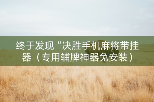 终于发现“决胜手机麻将带挂器（专用辅牌神器免安装）