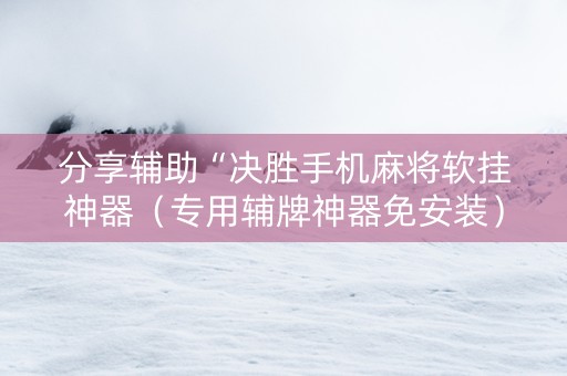 分享辅助“决胜手机麻将软挂神器（专用辅牌神器免安装）