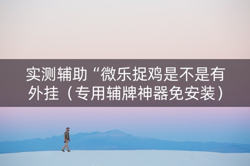 实测辅助“微乐捉鸡是不是有外挂（专用辅牌神器免安装）
