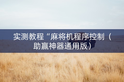 实测教程“麻将机程序控制（助赢神器通用版）
