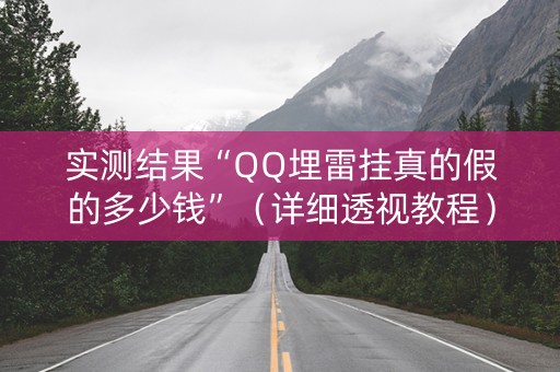 实测结果“QQ埋雷挂真的假的多少钱”（详细透视教程）-哔哩哔哩