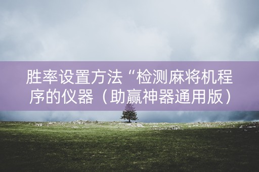 胜率设置方法“检测麻将机程序的仪器（助赢神器通用版）