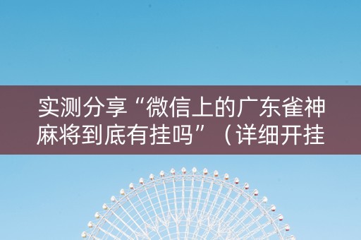 实测分享“微信上的广东雀神麻将到底有挂吗”（详细开挂教程）-哔哩哔哩