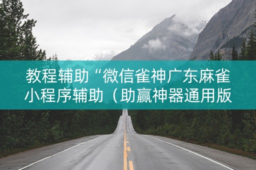 教程辅助“微信雀神广东麻雀小程序辅助（助赢神器通用版）