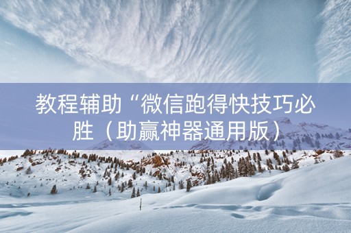 教程辅助“微信跑得快技巧必胜（助赢神器通用版）