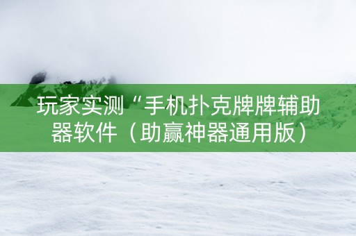 玩家实测“手机扑克牌牌辅助器软件（助赢神器通用版）