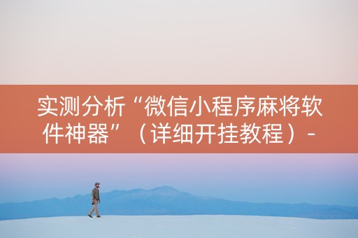 实测分析“微信小程序麻将软件神器”（详细开挂教程）-哔哩哔哩
