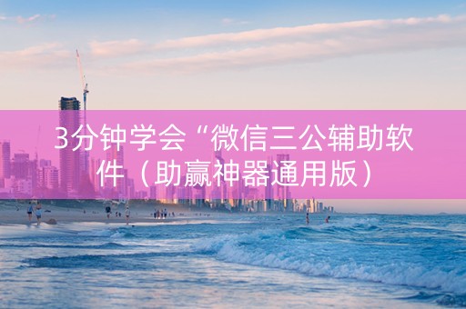 3分钟学会“微信三公辅助软件（助赢神器通用版）