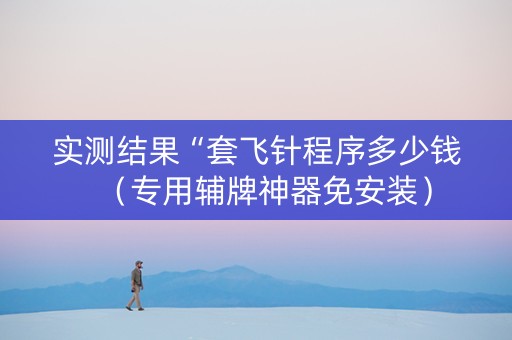 实测结果“套飞针程序多少钱（专用辅牌神器免安装）