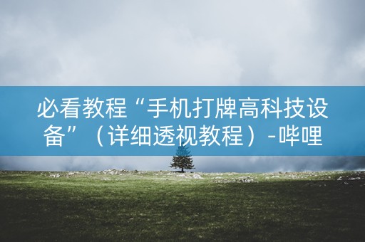 必看教程“手机打牌高科技设备”（详细透视教程）-哔哩哔哩