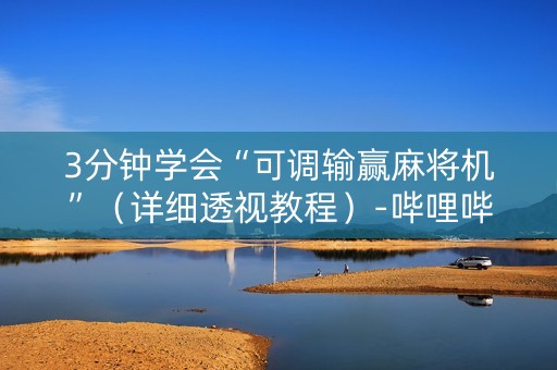 3分钟学会“可调输赢麻将机”（详细透视教程）-哔哩哔哩