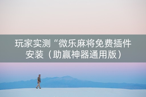 玩家实测“微乐麻将免费插件安装（助赢神器通用版）