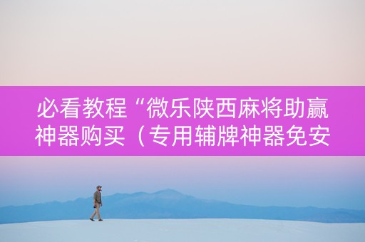 必看教程“微乐陕西麻将助赢神器购买（专用辅牌神器免安装）