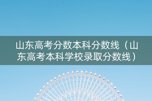 山东高考分数本科分数线（山东高考本科学校录取分数线）