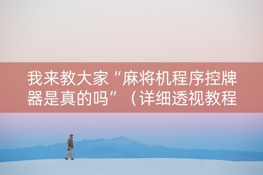 我来教大家“麻将机程序控牌器是真的吗”（详细透视教程）-哔哩哔哩