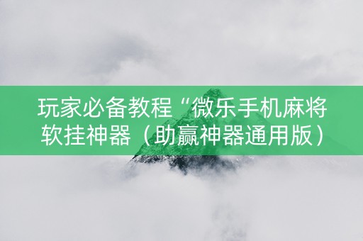 玩家必备教程“微乐手机麻将软挂神器（助赢神器通用版）