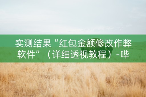 实测结果“红包金额修改作弊软件”（详细透视教程）-哔哩哔哩