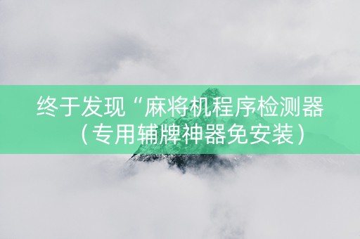 终于发现“麻将机程序检测器（专用辅牌神器免安装）
