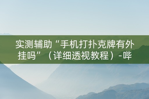 实测辅助“手机打扑克牌有外挂吗”（详细透视教程）-哔哩哔哩