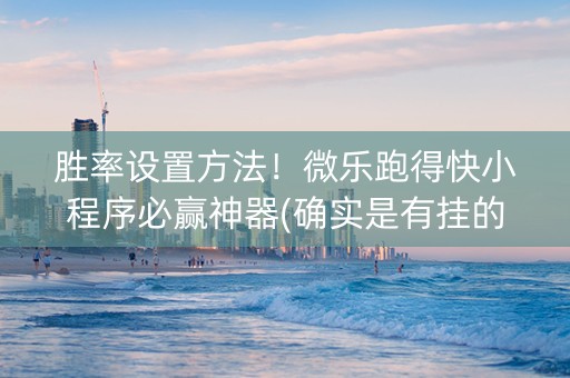 胜率设置方法！微乐跑得快小程序必赢神器(确实是有挂的)