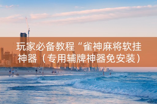 玩家必备教程“雀神麻将软挂神器（专用辅牌神器免安装）