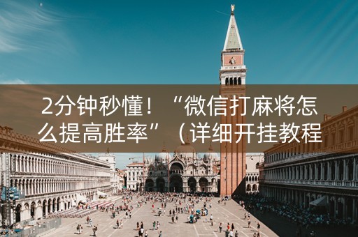 2分钟秒懂！“微信打麻将怎么提高胜率”（详细开挂教程）-哔哩哔哩