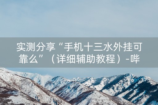 实测分享“手机十三水外挂可靠么”（详细辅助教程）-哔哩哔哩