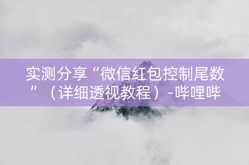 实测分享“微信红包控制尾数”（详细透视教程）-哔哩哔哩
