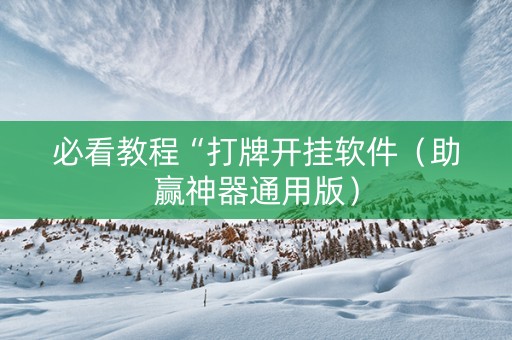 必看教程“打牌开挂软件（助赢神器通用版）