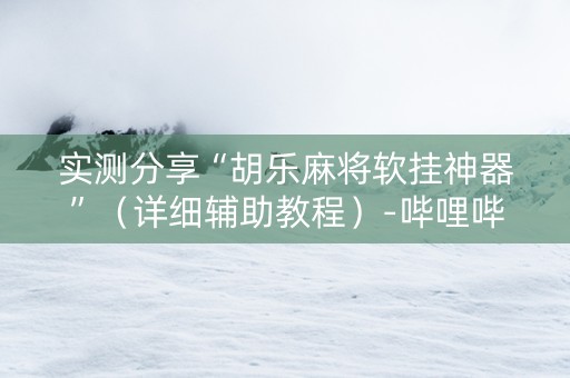 实测分享“胡乐麻将软挂神器”（详细辅助教程）-哔哩哔哩
