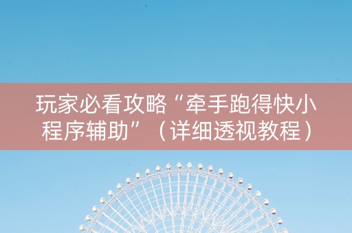玩家必看攻略“牵手跑得快小程序辅助”（详细透视教程）-哔哩哔哩