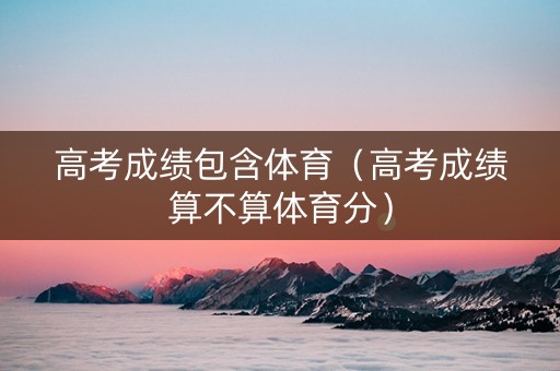 高考成绩包含体育（高考成绩算不算体育分）