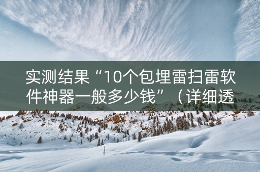 实测结果“10个包埋雷扫雷软件神器一般多少钱”（详细透视教程）-哔哩哔哩