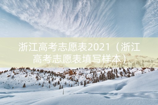 浙江高考志愿表2021（浙江高考志愿表填写样本）