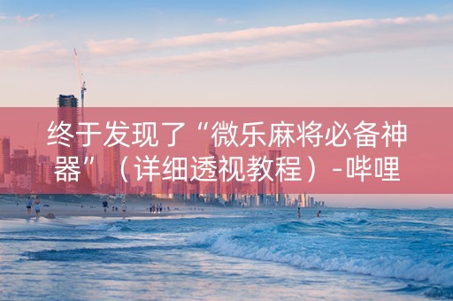 终于发现了“微乐麻将必备神器”（详细透视教程）-哔哩哔哩