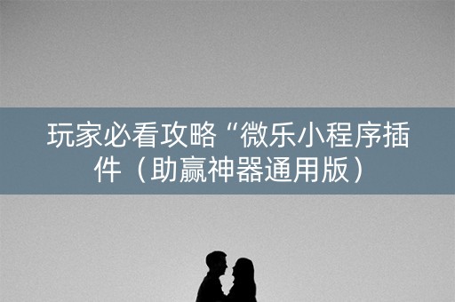 玩家必看攻略“微乐小程序插件（助赢神器通用版）