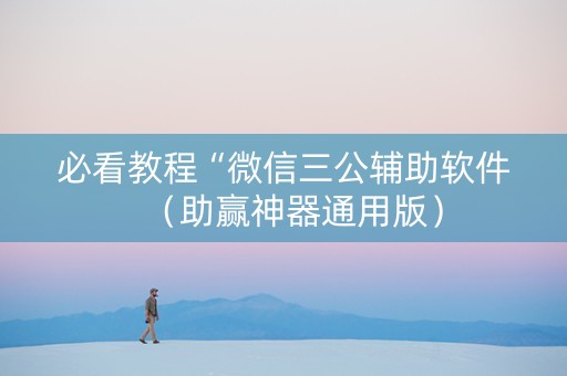 必看教程“微信三公辅助软件（助赢神器通用版）