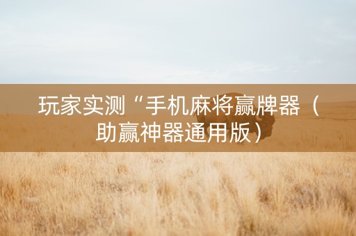 玩家实测“手机麻将赢牌器（助赢神器通用版）