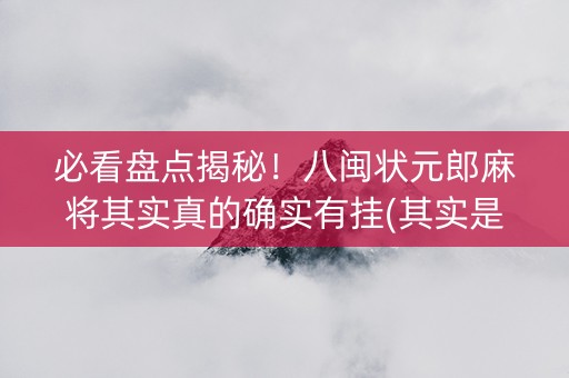 必看盘点揭秘！八闽状元郎麻将其实真的确实有挂(其实是有挂确实有挂)