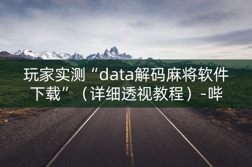 玩家实测“data解码麻将软件下载”（详细透视教程）-哔哩哔哩