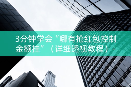 3分钟学会“哪有抢红包控制金额挂”（详细透视教程）-哔哩哔哩