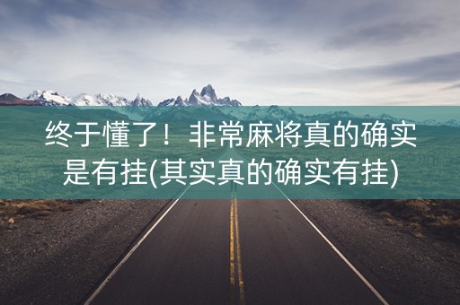 终于懂了！非常麻将真的确实是有挂(其实真的确实有挂)