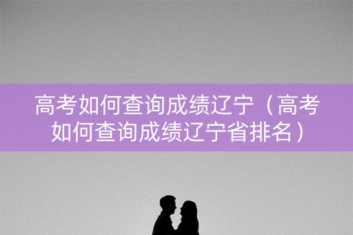 高考如何查询成绩辽宁（高考如何查询成绩辽宁省排名）
